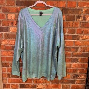 Torrid Disney womens The Little Mermaid Ariel Iridescent sweater green 3(3X)